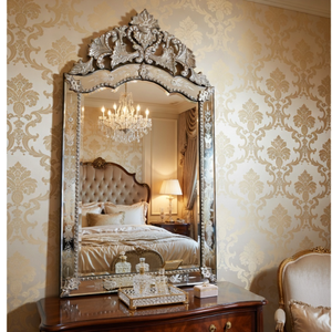 Miroir décoratif baroque vénitien élégant |   Miroir mural en verre de style antique de luxe pour la décoration intérieure de la chambre, de l'hôtel et de la maison - Product Image 4