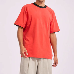 Custom Color Regular Fit Summer T-Shirt Short Sleeve OEM Service Heavyweight 250 Gsm Cotton Fabric Breathable Quick Dry - Product Image 3