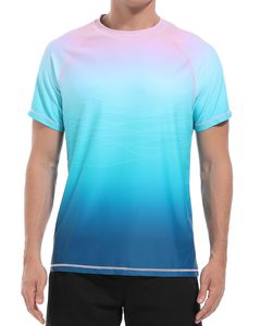 Camiseta de Baño Azul para Hombre, Elegante, de Manga Corta, Secado Rápido y Transpirable - Product Image 4