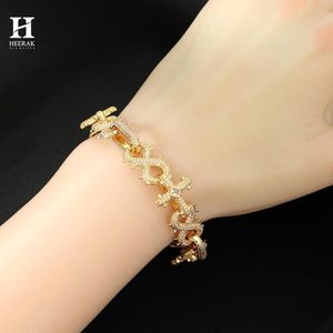 Luxury Unisex Cross & <b>Infinity</b> Link <b>Bracelet</b> - Premium Lab Grown Diamond Iced Out Jewelry Hip Hop Jewelry - Product Image 4