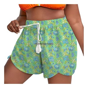 Pantalones Cortos de Algodón de Lujo con Estampado a Mano, Cintura Elástica con Cordón, Ropa Casual de Verano para Mujer, Ideal para Vacaciones en la Playa - Product Image 3