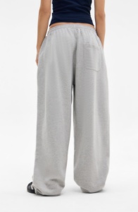 Pantalon de survêtement large pour femmes grandes tailles, 100 % coton, coupe ample, couleur unie, taille élastique, longueur intégrale avec poches - Product Image 2