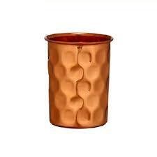 Hammered Copper Tumbler Glass Ayurvedic Water Drinking Cup Handmade Metal <b>Drinkware</b> for Health Use - Product Image 3