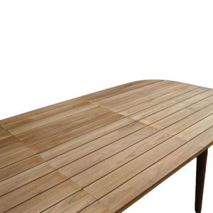 <b>Outdoor</b> <b>Extendable</b> Solid Teak Wood Oval <b>Dining</b> <b>Table</b> with Butterfly Extension for Garden Patio and <b>Dining</b> Room Furniture - Product Image 3