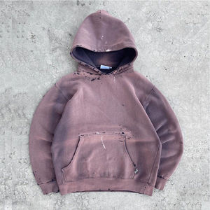 Sudadera corta de forro polar de doble capa, lavada a la piedra, con efecto desgastado, ecológica, de 440/360 g, teñida al sol, lisa, para invierno, al por mayor - Product Image 1