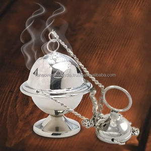 Premium Nickel-Plated Brass Eco-Friendly Durable Simple Modern Indian Incense Holder 3 Inch Censer Charcoal Aromatherapy 100% - Product Image 5
