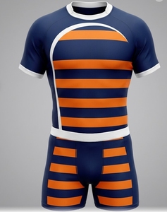 Ensembles d'uniformes de rugby en polyester imprimés par transfert thermique, personnalisés, confortables et respirants, grandes tailles, collection 2026, vente en gros, Front League - Product Image 1