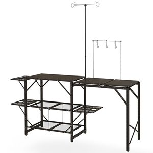 Supporto per Lampada Regolabile, Tavolo da Cucina Pieghevole per Campeggio, Stazione di Cottura all'Aperto, Stile Giardino in PC e Lega di Alluminio - Product Image 1