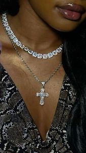 Stylish Iced Out Moissanite Cuban Necklace for Women 18K Gold Plated Silver <b>Chain</b> Designer Hip Hop Style - Product Image 1