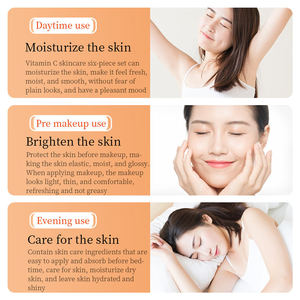Set de 6 Piezas de Crema Facial Hidratante y Blanqueadora con Vitamina C para el Cuidado de la Piel, Incluye Crema Facial, Loción y Sérum - Product Image 2
