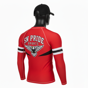 Rashguard MMA personnalisé de qualité supérieure, manches longues, UPF50+, logo frontal, respirant, Spandex/Nylon, unisexe, prix de gros, couleur personnalisée - Product Image 2