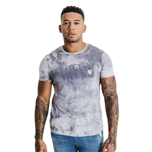 <b>Men's</b> <b>Tie</b>-<b>Dye</b> Short Sleeve Slim Fit Knitted <b>T</b>-<b>Shirt</b> With O-Neck And Front Logo Casual Style - Product Image 1