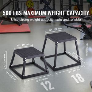 Box per Salto Pliometrico con Superficie in EVA da 18 Pollici, Telaio in Acciaio e Superficie Antiscivolo per Esercizi Fitness - Product Image 2