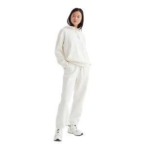 Factory Wholesale Women's Breathable Quickdry Streetwear Style Tracksuits 100% Cotton Hooded Collar Solid <b>Pattern</b> Heavyweight - Product Image 1