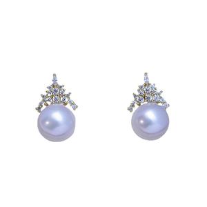 Freshwater Large 11-12mm S925 <b>Silver</b> Ear Buckle <b>Earrings</b> Simple Design with White Purple Strong Light Round <b>Pearls</b> Fine Studs - Product Image 4