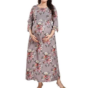 Vestido de Maternidad Transpirable con Estampado Sublimado, Nuevo Modelo de Verano, Vestidos de Maternidad y Lactancia con Estampado Moderno para Mujeres - Product Image 1