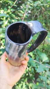 Taza de Cuerno Vikinga de Alta Calidad con Diseño Único y Logotipo, Taza para Beber de Cuerno de Búfalo Tallada a Mano, Artículo Decorativo para Exportación UO - Product Image 2