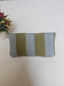 Shree Balajee Garments Stripe Green Quilted <b>Sunglasses</b> <b>Case</b> for Women | Handmade Cotton Eyewear Pouch Model Q P-1 Rectangle - Product Image 5