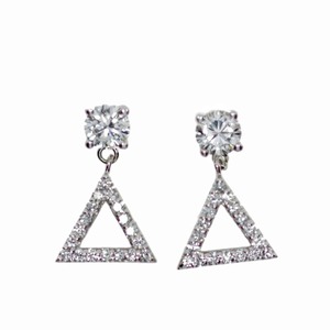 Pendientes Colgantes de Triángulo Abierto con Diamantes de Laboratorio de 0.78 Ct, Oro de 14K, Joyería Geométrica Minimalista con Diamantes, Regalo para Mujer - Product Image 3