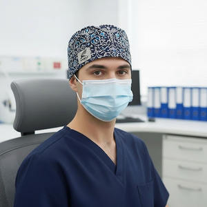 หมวกสครับแบบปรับได้พร้อมกระดุมปิดหู วัสดุระบายเหงื่อคุณภาพพรีเมียม เหมาะสำหรับแพทย์ พยาบาล และศัลยแพทย์ - Product Image 1