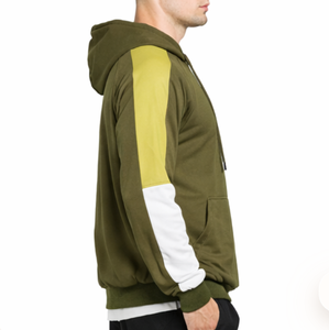 Nouveaux sweats à capuche pour hommes en coton lourd 100% avec logo personnalisé, sweats à capuche oversize coupe-vent en polaire pour hommes grandes tailles, sweats à capuche color block - Product Image 2