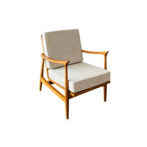 Fauteuil d'appoint rembourré en mousse et bois massif, style nordique Kiro, durable, moderne et minimaliste, pour salon et mobilier de maison - Product Image 6