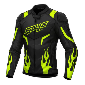 Veste de moto en cuir de vache véritable pour homme/Chaquetta, équipement de protection CE niveau 2 avec bosse de protection - Product Image 1