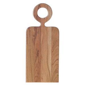 Bandeja de servir de madera de mango de diseño minimalista con asa de hierro para servir comida, para decoración del hogar, para regalo, para decoración de interiores - Product Image 2