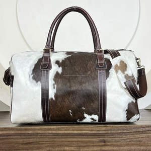 Sac de voyage en cuir artisanal de grande capacité, prix d'usine, sac de voyage d'affaires en cuir de vachette, sac de week-end pour femmes - Product Image 5