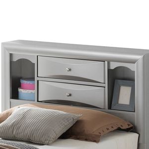 Elegante Cama Doble Plateada con Espacio de Almacenamiento - Product Image 2
