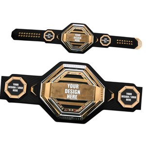 Cinturón de Campeonato Estilo UFC con Detalles en Dorado, Opción de Diseño de Logotipo Personalizado - Product Image 3