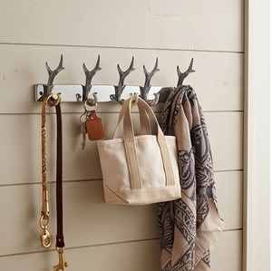 Premium Rustic Metal Wall Mounted <b>Hooks</b> With Deer Antler Design 4-Piece Set For Clothing Storage Organisation - Product Image 4