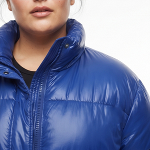 Chaqueta acolchada de burbujas de talla grande para mujer, abrigo de plumón con cuello alto, chaquetas acolchadas cálidas de invierno para mujer - Product Image 4