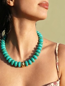 Resin Geometric Beaded Necklace-Lightweight Fashion Unisex Jewelry for Daily Wear & Office Styling Perfect Gift - Product Image 5