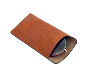 Étui à lunettes de luxe Castello marron en cuir de vachette véritable huilé, fait main, fermeture ouverte, faible MOQ, article très demandé, portefeuilles - Product Image 3
