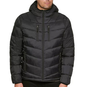 Blouson d'hiver matelassé à capuche en coton et polyester pour homme, le plus vendu, avec logo personnalisé sur le devant 2026 - Product Image 4