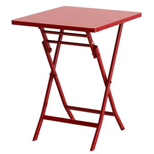 Set da bistrot rosso da 3 pezzi con tavolo quadrato pieghevole e comode sedie - Product Image 2