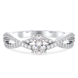 Anillo Solitario de Moissanita de Corte Ovalado de 0.52 Quilates en Oro Sólido de 14K, Diseño Original REYES, para Mujer, Regalo de Compromiso o Boda - Product Image 2