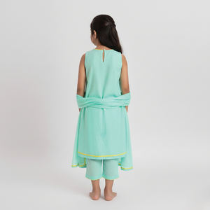Kurti de Fantástica Calidad con Túnica de Color Verde Agua Suave, Conjunto Chic para Niñas de 1 a 9 Años, Ropa Tradicional a Bajo Precio - Product Image 4