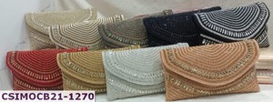 Luxury Handmade Beaded Evening <b>Clutch</b> Bag Multicolor Stone Embroidery | Craftstages International Designer Party <b>Wedding</b> <b>Clutch</b> - Product Image 4