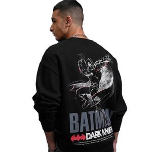 Solid Color Drop Shoulder Crewneck Hoodie Sweatshirt 100% Cotton French Terry Oversized <b>Winter</b> Custom Logo Print Men's Hoodie - Product Image 4