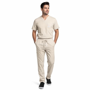Medical Doctor Men <b>Scrub</b> Suit Cotton Fabric Hospital Uniform Set OEM Custom Clothing Supplier Breathable <b>Scrub</b> Suits Men's - Product Image 5