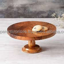 Vente chaude écologique support à gâteau de noël bambou bois fête de mariage lustre élégant gâteau piédestal support table gâteau stand - Product Image 3