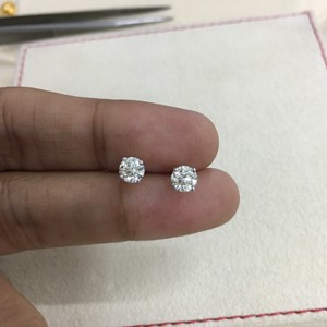 Natural <b>Stud</b> Earrings 0.81 Cttw 925 Sterling <b>Silver</b> Rhodium Plated G-H Color I Clarity Prong Set Trendy Wedding Gift Jewelry - Product Image 4