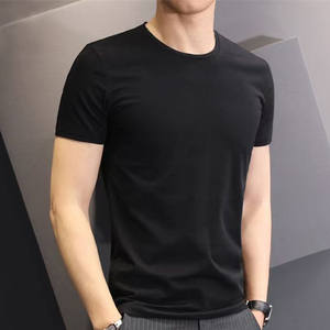 Camiseta de Cuello Redondo Lisa Unisex de Color Sólido, 180g CVC, Talla Grande para Hombre, con Logotipo Bordado Personalizado OEM, Precio de Fábrica China Bangladesh - Product Image 4