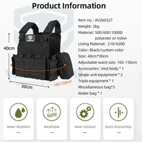 Gilet tactique modulaire multifonctionnel en polyester noir, personnalisable et élégant, pour l'entraînement en extérieur, avec système Molle détachable