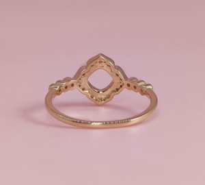 Handmade Rose Gold 925 Silver 6mm Cushion <b>Blank</b> Semi Mount Half Eternity <b>Ring</b> Stone Setting Keepsake DIY Zircon Jewelry Findings - Product Image 3