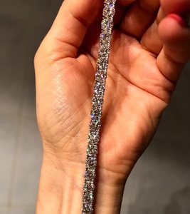 Luxury Round Cut Moissanite Tennis Bracelet <b>Iced</b> <b>Out</b> Hip Hop Jewellery White Gold Diamond Look Wrist <b>Chain</b> - Product Image 2