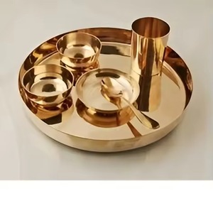 Service de table en laiton indien, assiettes en laiton, vaisselle artisanale traditionnelle en gros pour la maison, l'hôtel et le restaurant - Product Image 3