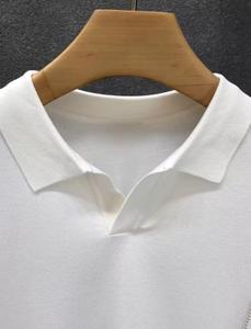 เสื้อเชิ้ตผู้ชายแขนสั้นผ้าถักคอตตอน 100% ทรงปกติ สีดำ/เขียวมะกอก น้ำหนัก 180 กรัม ระบายอากาศได้ดี แห้งเร็ว สวมใส่สบาย - Product Image 4
